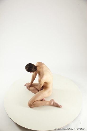 Nude Man White Sitting poses - simple Athletic Short Brown Sitting poses - ALL Multi angles poses Realistic