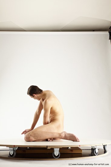 Nude Man White Sitting poses - simple Athletic Short Brown Sitting poses - ALL Multi angles poses Realistic