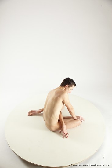 Nude Man White Sitting poses - simple Athletic Short Brown Sitting poses - ALL Multi angles poses Realistic