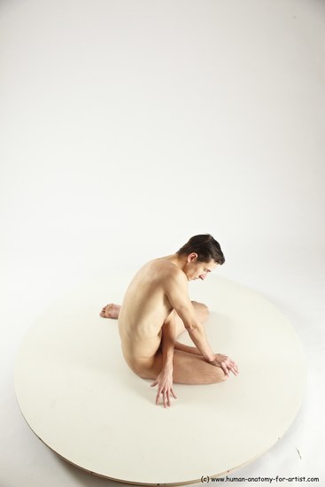 Nude Man White Sitting poses - simple Athletic Short Brown Sitting poses - ALL Multi angles poses Realistic