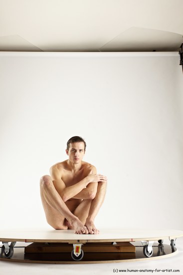 Nude Man White Sitting poses - simple Athletic Short Brown Sitting poses - ALL Multi angles poses Realistic