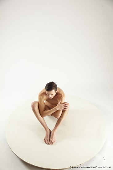 Nude Man White Sitting poses - simple Athletic Short Brown Sitting poses - ALL Multi angles poses Realistic