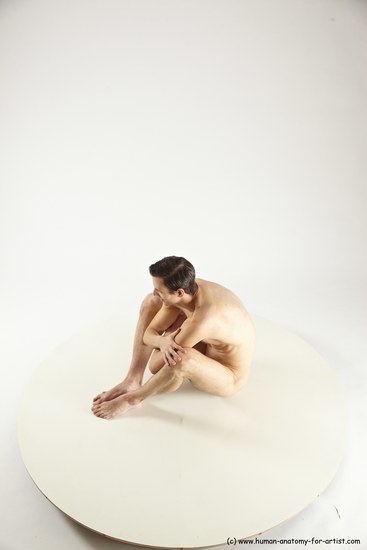 Nude Man White Sitting poses - simple Athletic Short Brown Sitting poses - ALL Multi angles poses Realistic