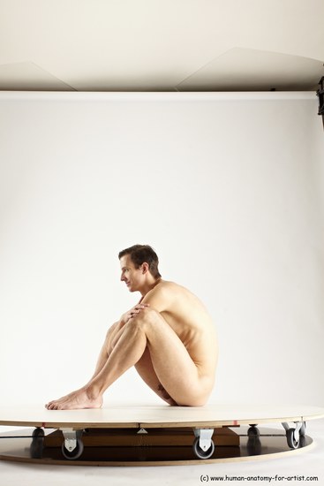 Nude Man White Sitting poses - simple Athletic Short Brown Sitting poses - ALL Multi angles poses Realistic