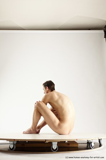 Nude Man White Sitting poses - simple Athletic Short Brown Sitting poses - ALL Multi angles poses Realistic