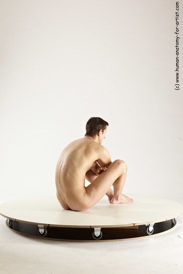 Nude Man White Sitting poses - simple Athletic Short Brown Sitting poses - ALL Multi angles poses Realistic