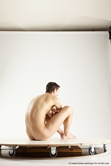 Nude Man White Sitting poses - simple Athletic Short Brown Sitting poses - ALL Multi angles poses Realistic