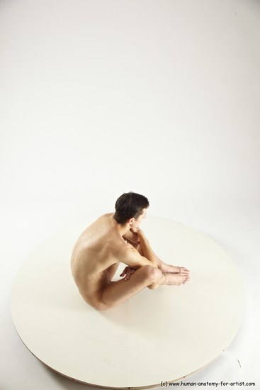 Nude Man White Sitting poses - simple Athletic Short Brown Sitting poses - ALL Multi angles poses Realistic