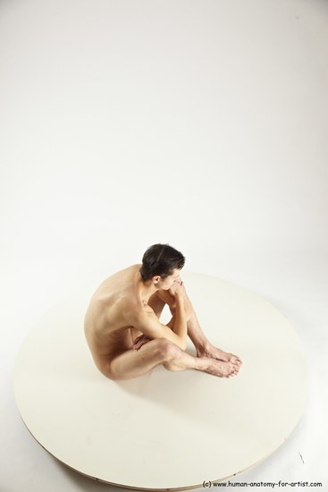 Nude Man White Sitting poses - simple Athletic Short Brown Sitting poses - ALL Multi angles poses Realistic