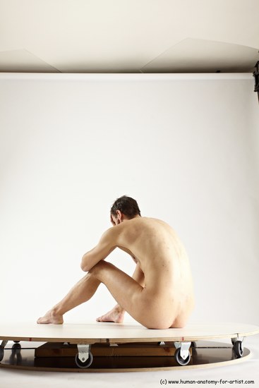 Nude Man White Sitting poses - simple Athletic Short Brown Sitting poses - ALL Multi angles poses Realistic