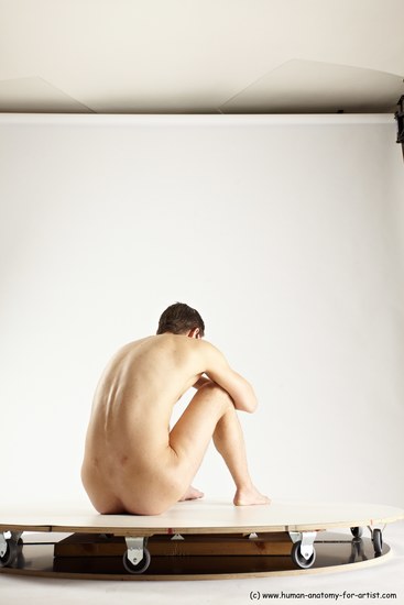 Nude Man White Sitting poses - simple Athletic Short Brown Sitting poses - ALL Multi angles poses Realistic