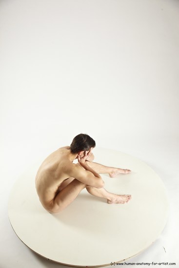 Nude Man White Sitting poses - simple Athletic Short Brown Sitting poses - ALL Multi angles poses Realistic