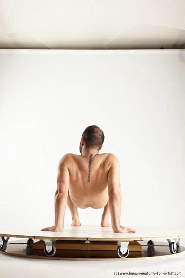 Nude Gymnastic poses Man White Average Short Brown Multi angles poses Realistic