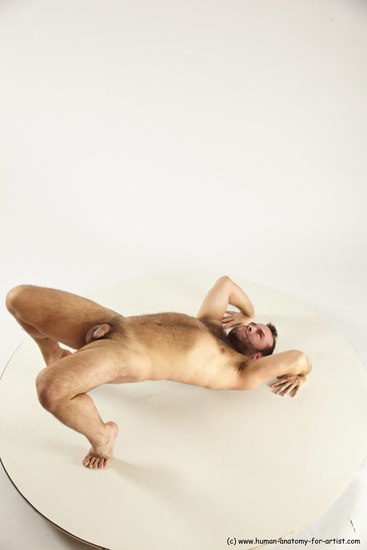 Nude Gymnastic poses Man White Average Short Brown Multi angles poses Realistic