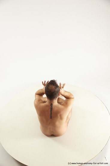 Nude Man White Sitting poses - simple Average Short Brown Sitting poses - ALL Multi angles poses Realistic