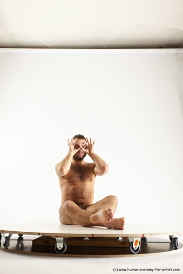 Nude Man White Sitting poses - simple Average Short Brown Sitting poses - ALL Multi angles poses Realistic