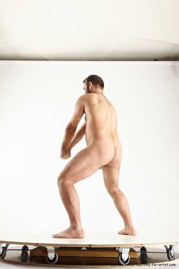 Nude Man White Standing poses - ALL Average Short Brown Standing poses - simple Multi angles poses Realistic