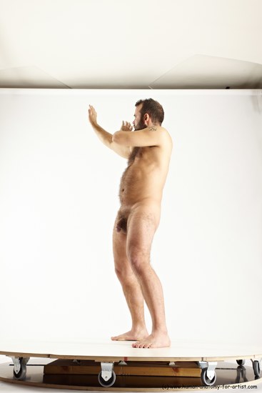 Nude Man White Standing poses - ALL Average Short Brown Standing poses - simple Multi angles poses Realistic