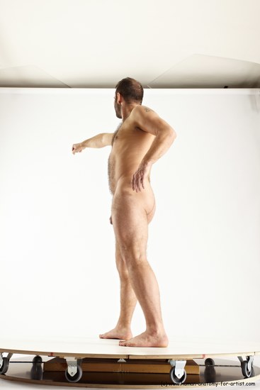 Nude Man White Standing poses - ALL Average Short Brown Standing poses - simple Multi angles poses Realistic