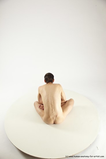 Nude Gymnastic poses Man White Athletic Short Brown Multi angles poses Realistic