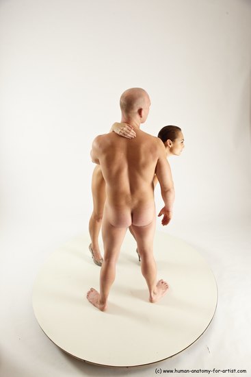 Nude Woman - Man White Standing poses - ALL Slim Bald Standing poses - simple Multi angles poses Realistic