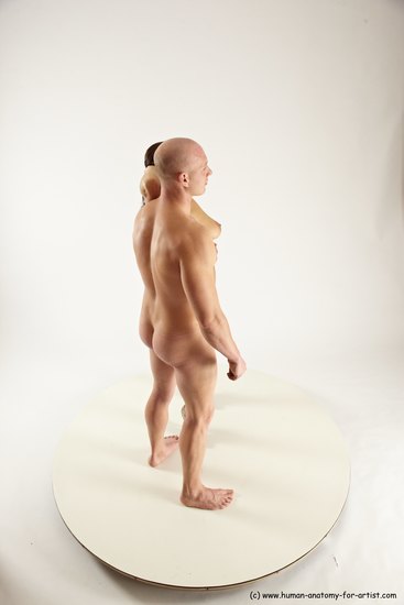 Nude Woman - Man White Standing poses - ALL Slim Bald Standing poses - simple Multi angles poses Realistic