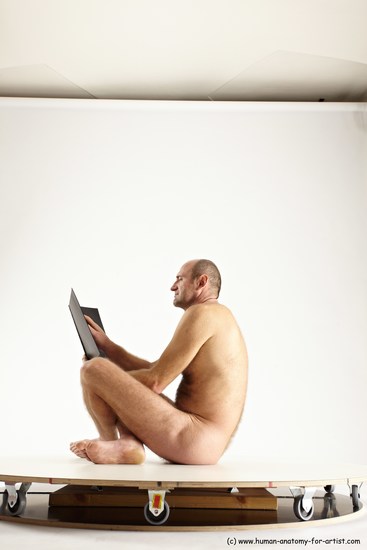 Nude Daily activities Man White Sitting poses - simple Slim Short Brown Sitting poses - ALL Multi angles poses Realistic