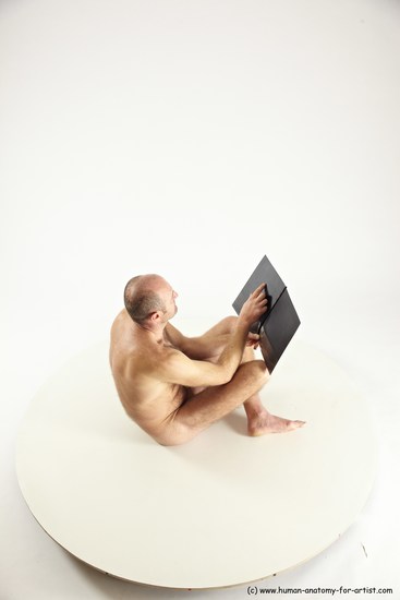 Nude Daily activities Man White Sitting poses - simple Slim Short Brown Sitting poses - ALL Multi angles poses Realistic