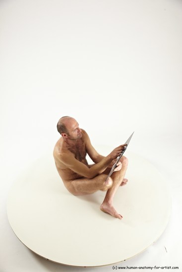 Nude Daily activities Man White Sitting poses - simple Slim Short Brown Sitting poses - ALL Multi angles poses Realistic