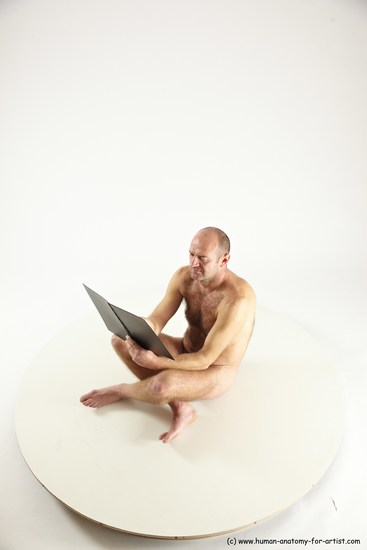 Nude Daily activities Man White Sitting poses - simple Slim Short Brown Sitting poses - ALL Multi angles poses Realistic