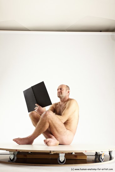 Nude Daily activities Man White Sitting poses - simple Slim Short Brown Sitting poses - ALL Multi angles poses Realistic