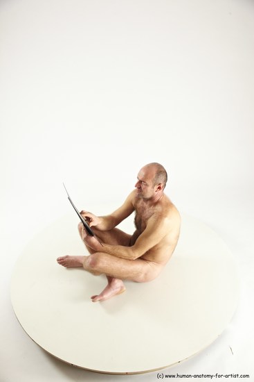 Nude Daily activities Man White Sitting poses - simple Slim Short Brown Sitting poses - ALL Multi angles poses Realistic