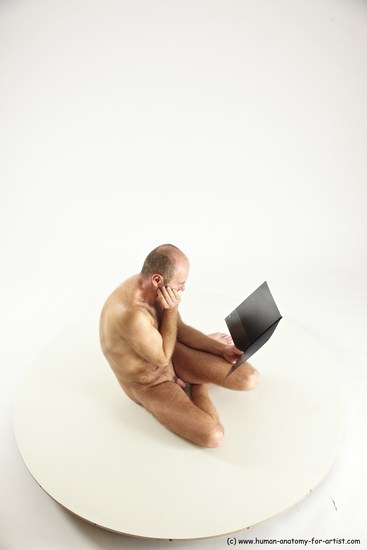 Nude Daily activities Man White Sitting poses - simple Slim Short Brown Sitting poses - ALL Multi angles poses Realistic