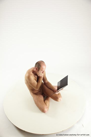 Nude Daily activities Man White Sitting poses - simple Slim Short Brown Sitting poses - ALL Multi angles poses Realistic