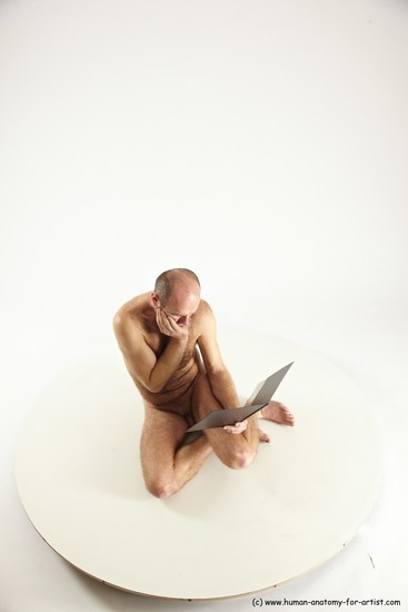 Nude Daily activities Man White Sitting poses - simple Slim Short Brown Sitting poses - ALL Multi angles poses Realistic