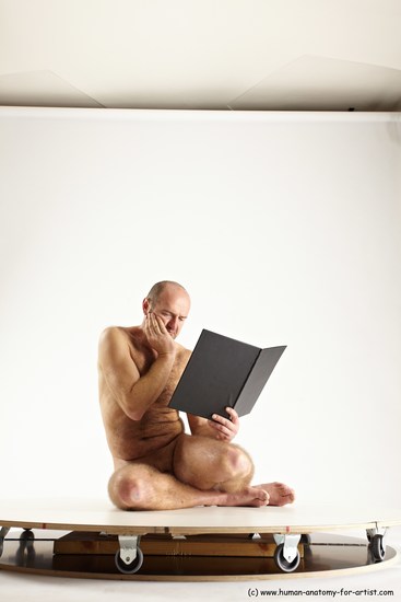 Nude Daily activities Man White Sitting poses - simple Slim Short Brown Sitting poses - ALL Multi angles poses Realistic