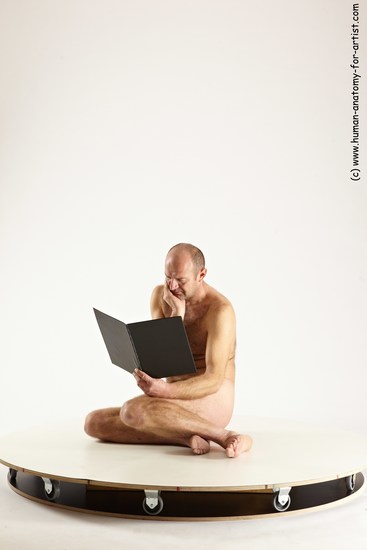 Nude Daily activities Man White Sitting poses - simple Slim Short Brown Sitting poses - ALL Multi angles poses Realistic