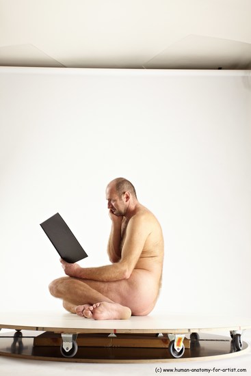 Nude Daily activities Man White Sitting poses - simple Slim Short Brown Sitting poses - ALL Multi angles poses Realistic