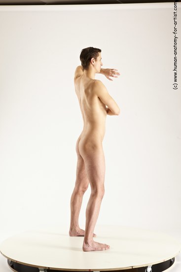 Nude Man White Standing poses - ALL Athletic Short Brown Standing poses - simple Multi angles poses Realistic