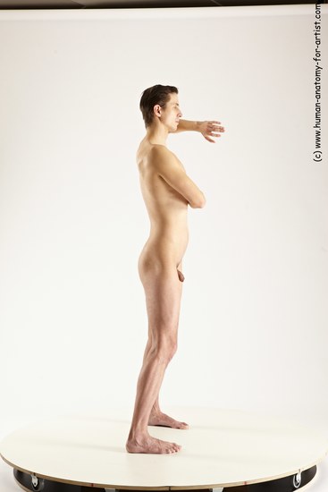 Nude Man White Standing poses - ALL Athletic Short Brown Standing poses - simple Multi angles poses Realistic