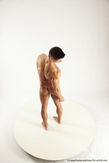 Nude Man White Standing poses - ALL Muscular Short Brown Standing poses - simple Multi angles poses Realistic