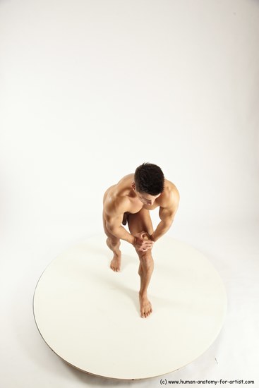 Nude Man White Standing poses - ALL Muscular Short Brown Standing poses - simple Multi angles poses Realistic