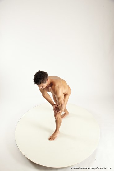 Nude Man White Standing poses - ALL Muscular Short Brown Standing poses - simple Multi angles poses Realistic