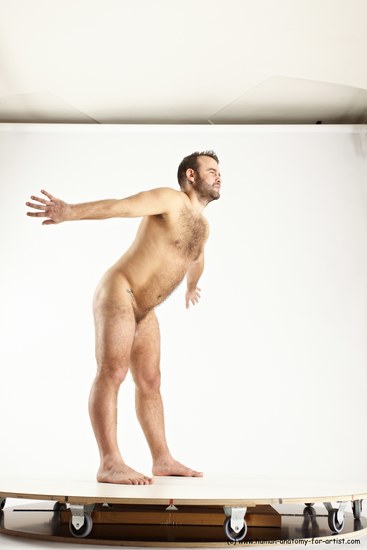 Nude Man White Standing poses - ALL Average Short Brown Standing poses - simple Multi angles poses Realistic