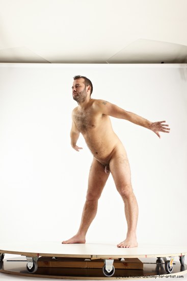 Nude Man White Standing poses - ALL Average Short Brown Standing poses - simple Multi angles poses Realistic