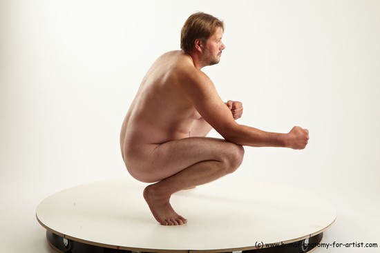 Nude Man White Standing poses - ALL Average Short Blond Standing poses - knee-bend Realistic