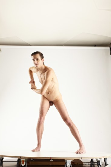 Nude Man White Standing poses - ALL Athletic Short Brown Standing poses - simple Multi angles poses Realistic