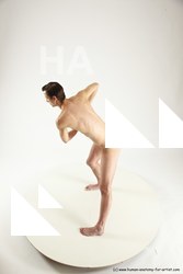 Nude Man White Standing poses - ALL Athletic Short Brown Standing poses - simple Multi angles poses Realistic