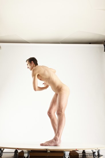 Nude Man White Standing poses - ALL Athletic Short Brown Standing poses - simple Multi angles poses Realistic