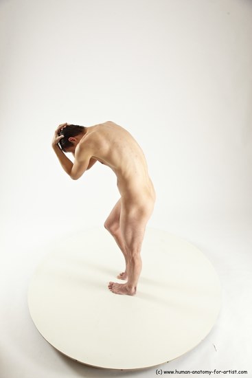 Nude Man White Standing poses - ALL Athletic Short Brown Standing poses - simple Multi angles poses Realistic